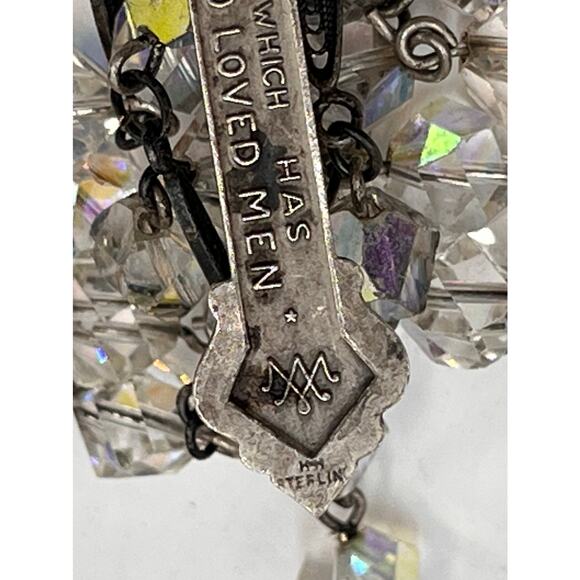 Rosary Sterling Crucifix Austrian Crystal 6mm Faceted Round Aurora Borealis Bead - Picture 14 of 15